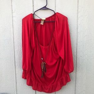 Plus Size Dress Blouse with Necklace Size XXL